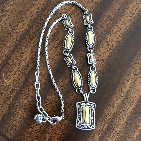 Brighton Two Tone  Chunky Ornate Link reversible Necklace - Picture 11 of 13